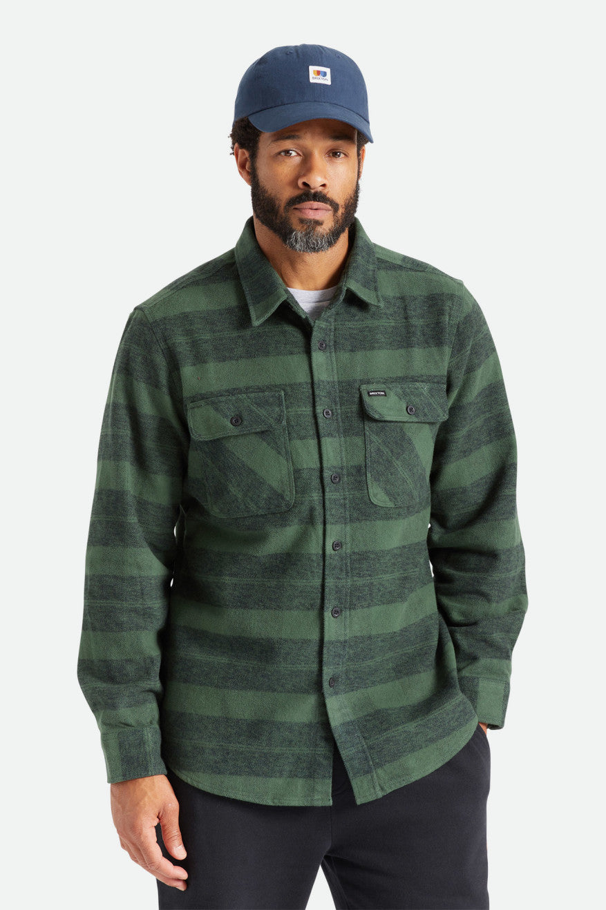 Topuri De Flanel Barbati Brixton Bowery Heavy Weight L/S Verzi | ISVNT5142