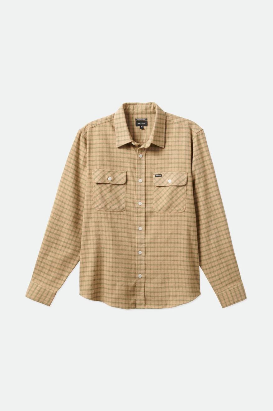 Topuri De Flanel Barbati Brixton Bowery Stretch L/S Utility Bej Masline Verzi | MNTRZ2651