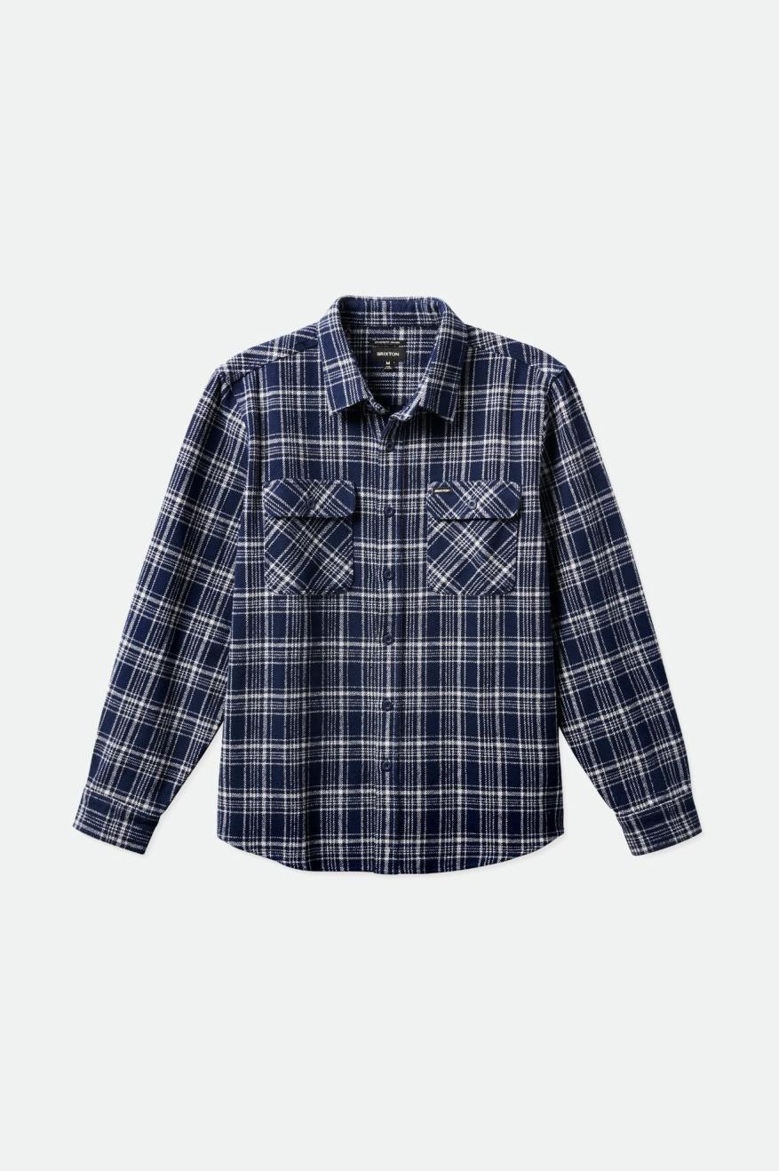 Topuri De Flanel Barbati Brixton Bowery Heavy Weight L/S Bleumarin Gri | OMKDV6103