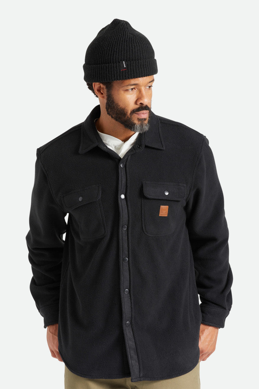 Topuri De Flanel Barbati Brixton Bowery L/S Arctic Stretch Fleece Negrii | RJTIP2984