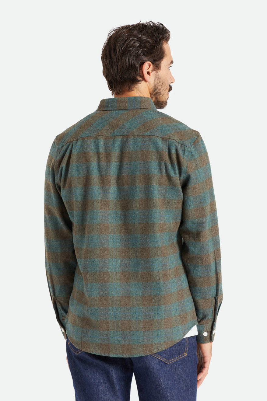 Topuri De Flanel Barbati Brixton Bowery L/S Albastri | XNFDC8671