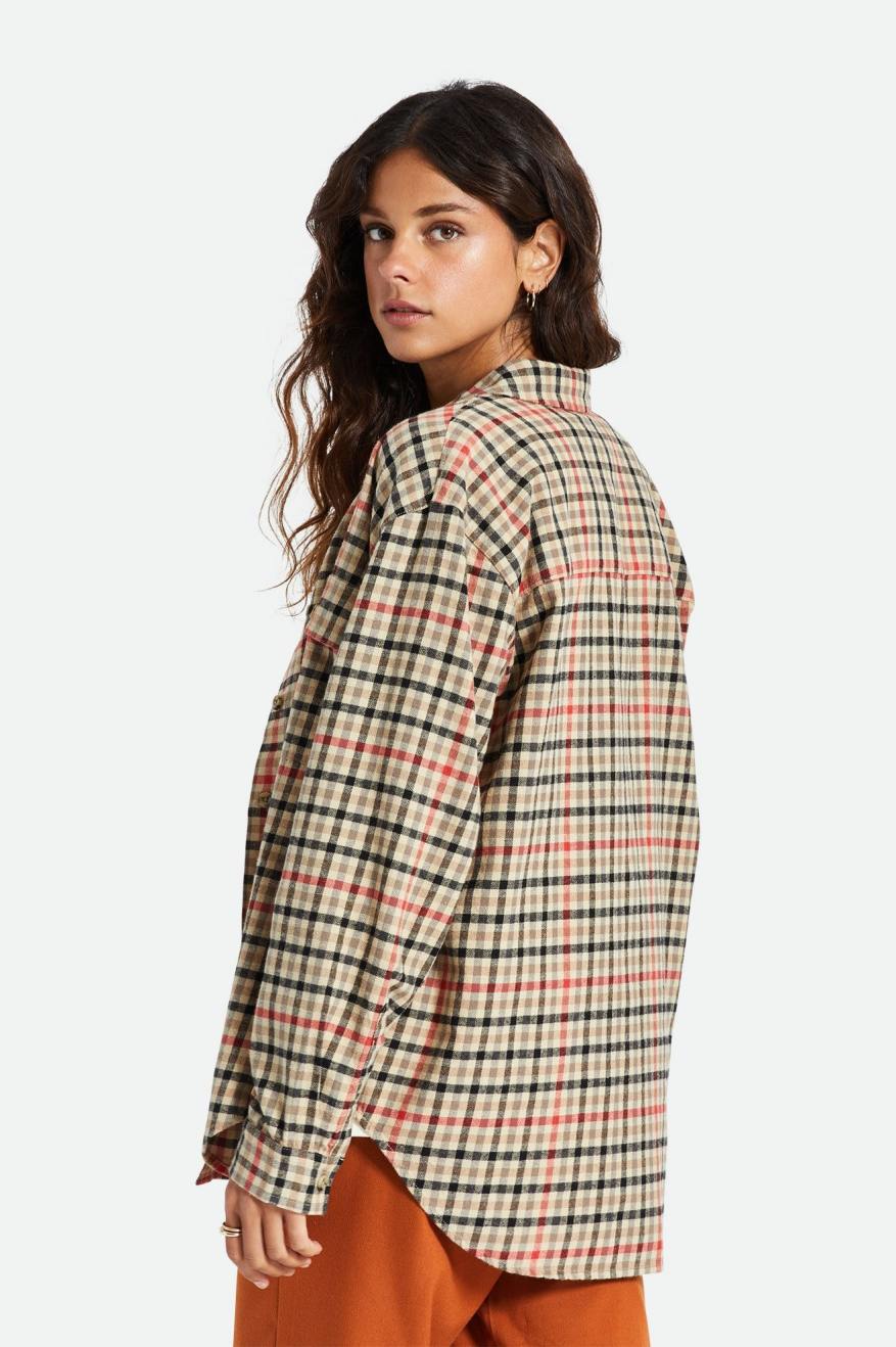 Topuri De Flanel Dama Brixton Bowery Boyfriend L/S Galbeni Deschis | ZHLFI8365