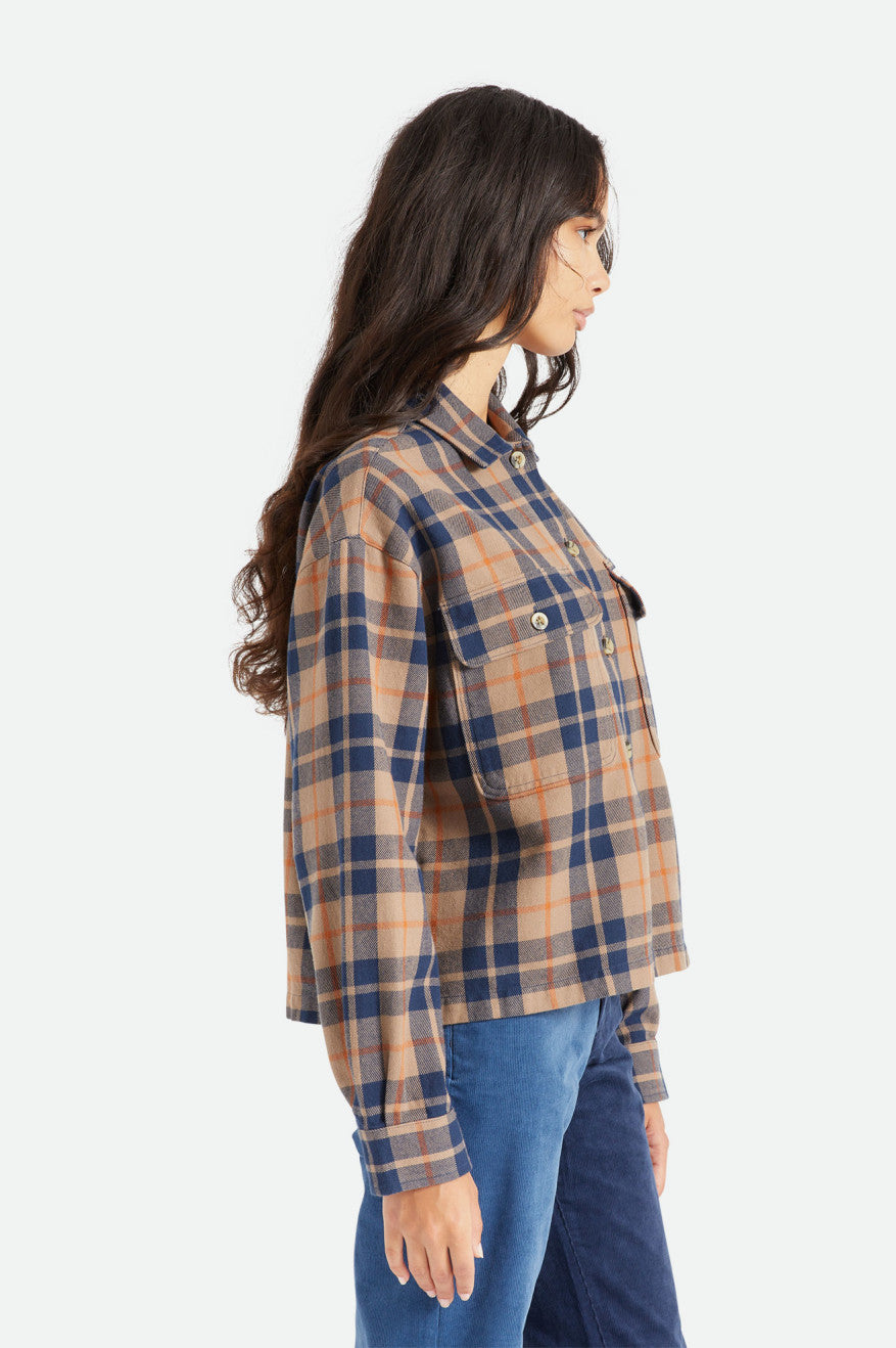 Topuri De Flanel Dama Brixton Bowery L/S Verzi Inchis | KCJXY3859