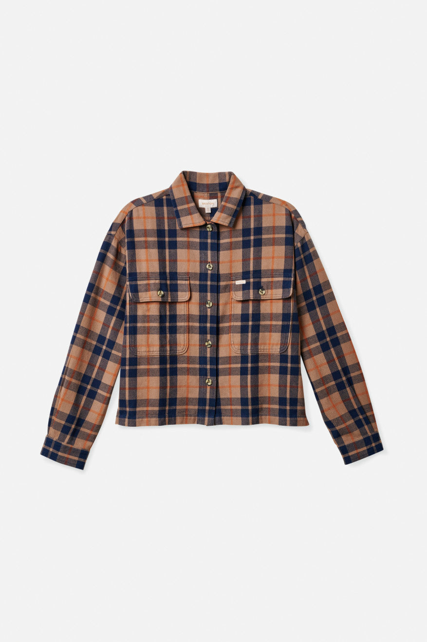 Topuri De Flanel Dama Brixton Bowery L/S Verzi Inchis | KCJXY3859