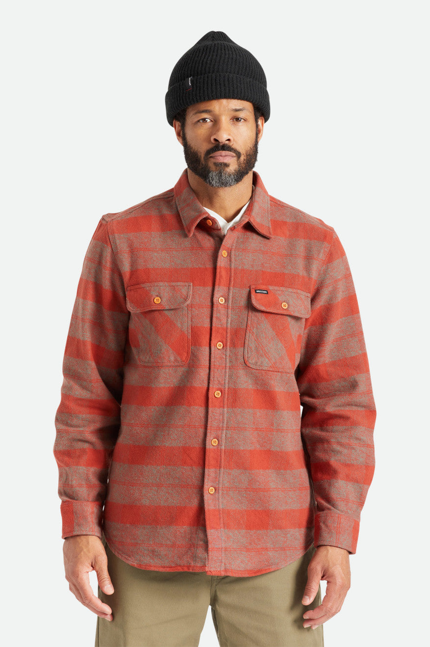 Topuri Țesute Barbati Brixton Bowery Heavy Weight L/S Rosii | VBEZW8309