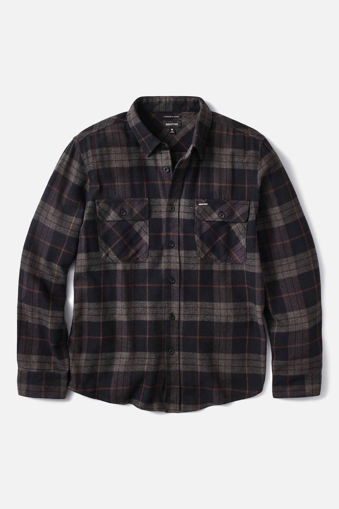 Topuri Țesute Barbati Brixton Bowery L/S Negrii Gri | WJZEG4039