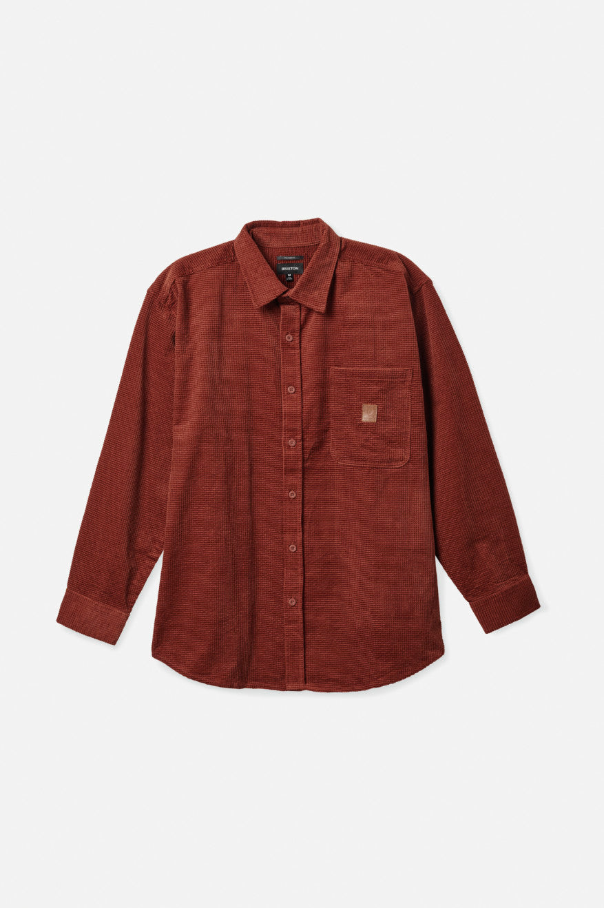 Topuri Țesute Barbati Brixton Porter L/S Waffle Corduroy Rosii | DCYHV3206