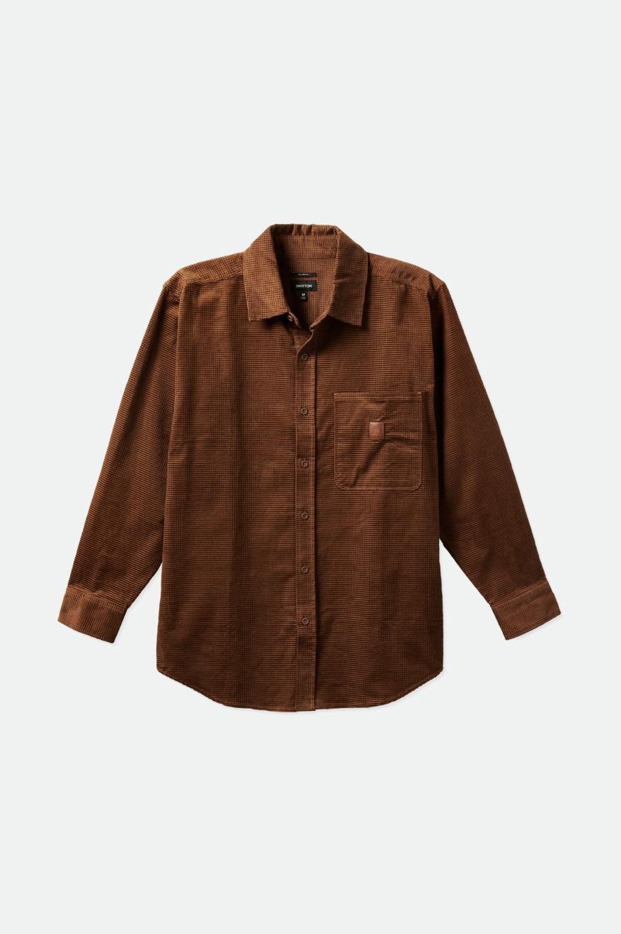 Topuri Țesute Barbati Brixton Porter L/S Waffle Corduroy Maro | UQNRE1238