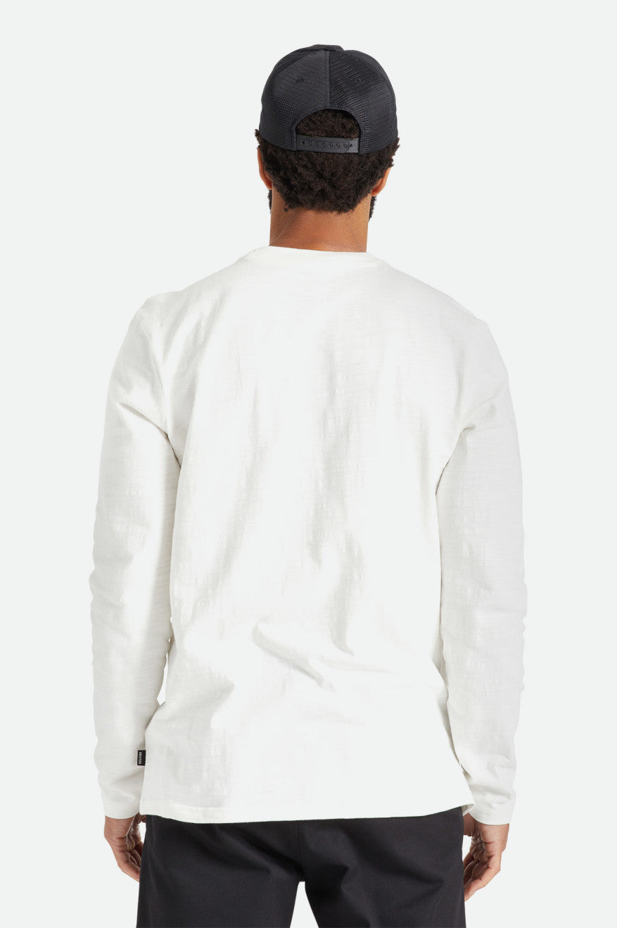 Tricotaje Barbati Brixton Basic Slub L/S Pocket Albi | DLPIF0673