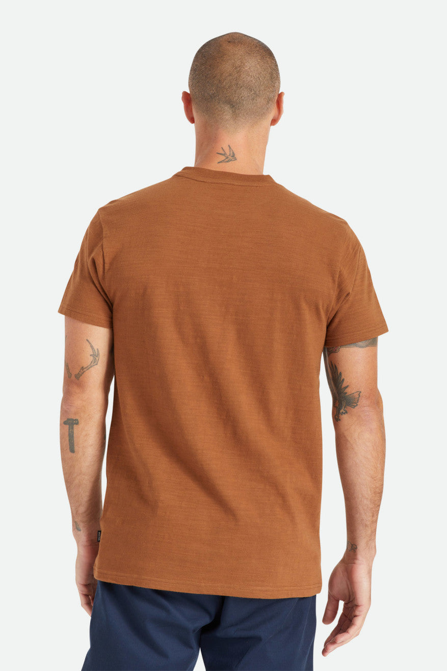 Tricotaje Barbati Brixton Basic Slub S/S Henley Maro | ZJAOQ0152