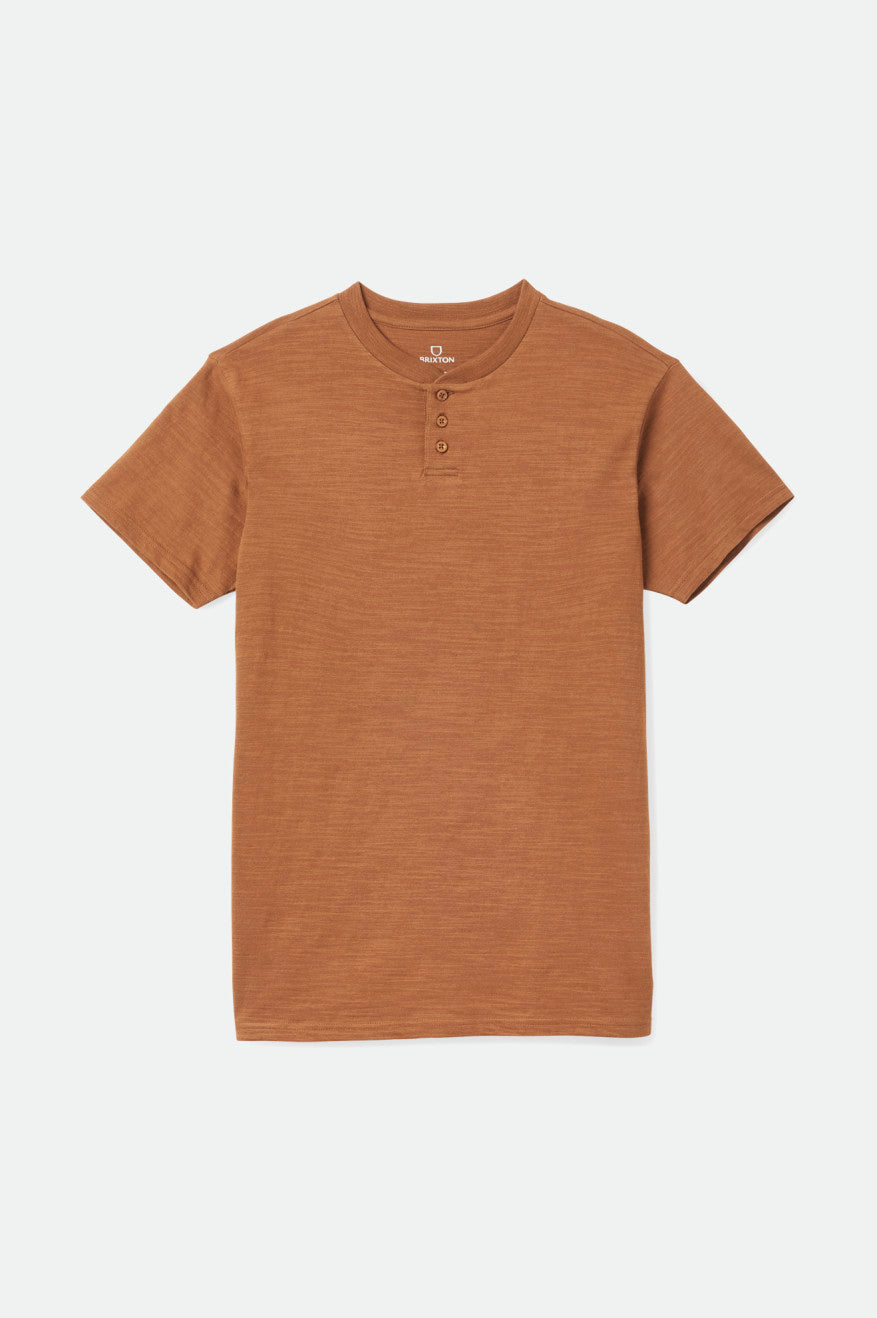 Tricotaje Barbati Brixton Basic Slub S/S Henley Maro | ZJAOQ0152