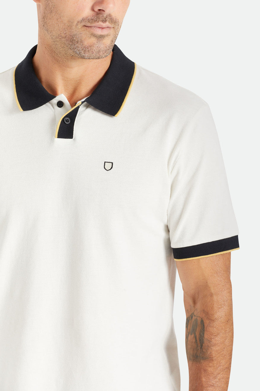 Tricotaje Barbati Brixton Proper S/S Polo Albi Negrii | PVFGC2897