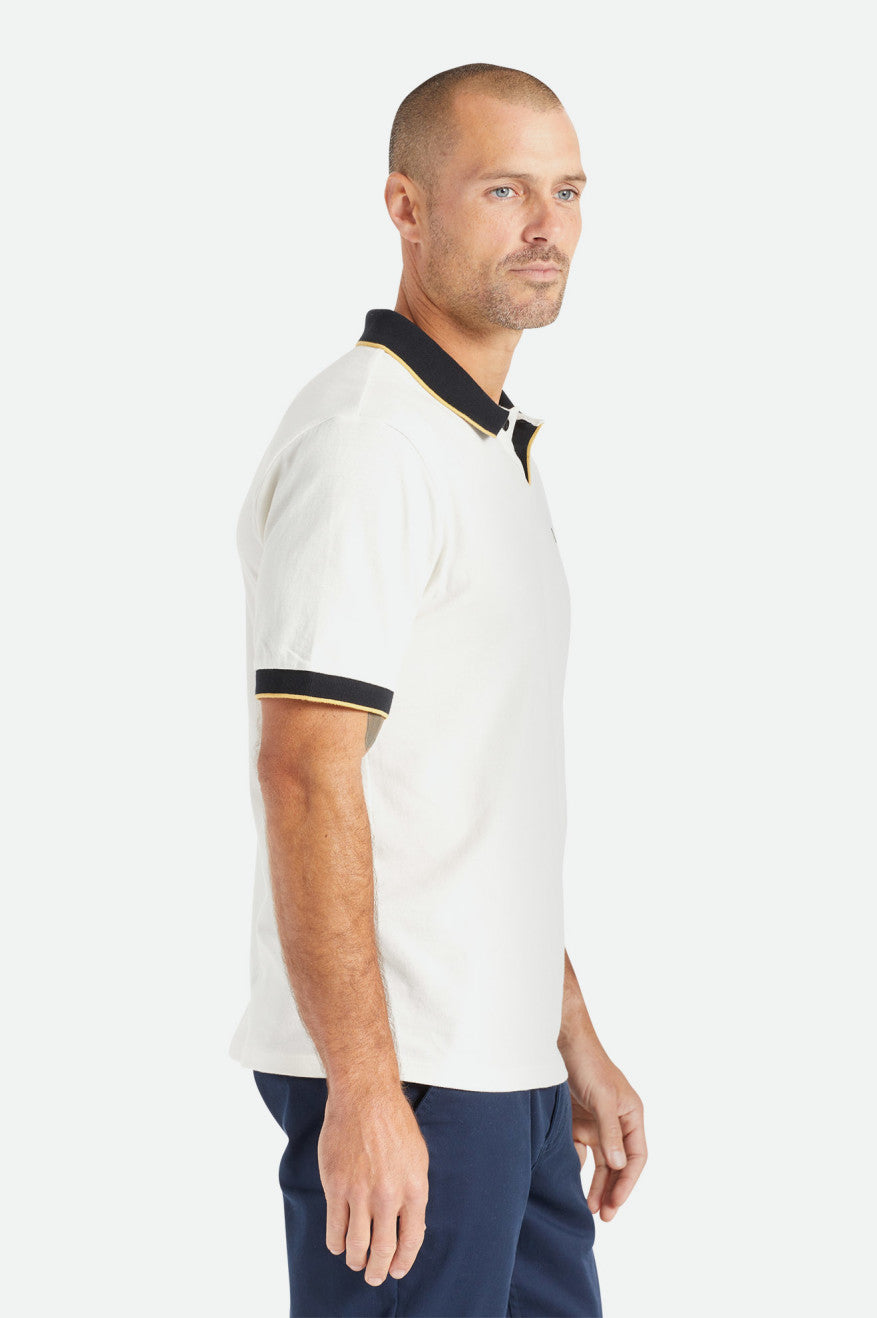 Tricotaje Barbati Brixton Proper S/S Polo Albi Negrii | PVFGC2897