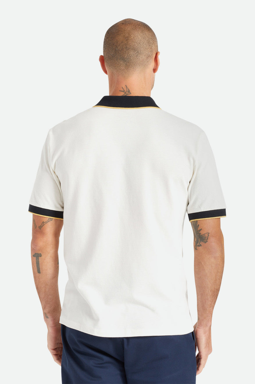 Tricotaje Barbati Brixton Proper S/S Polo Albi Negrii | PVFGC2897