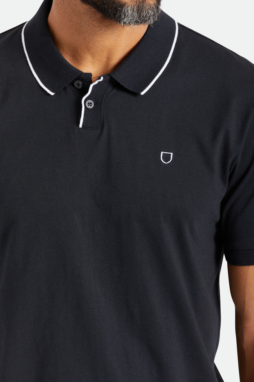 Tricotaje Barbati Brixton Proper S/S Polo Negrii | XKQMA9543