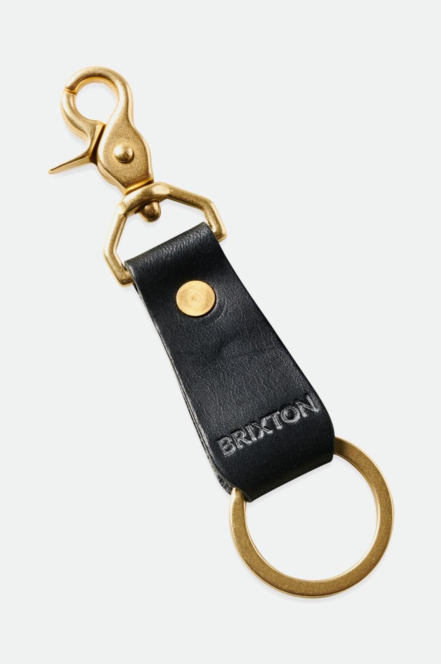 Accesorii Unisex Brixton Artifact Piele Key Clip Negrii | TGMPK1460