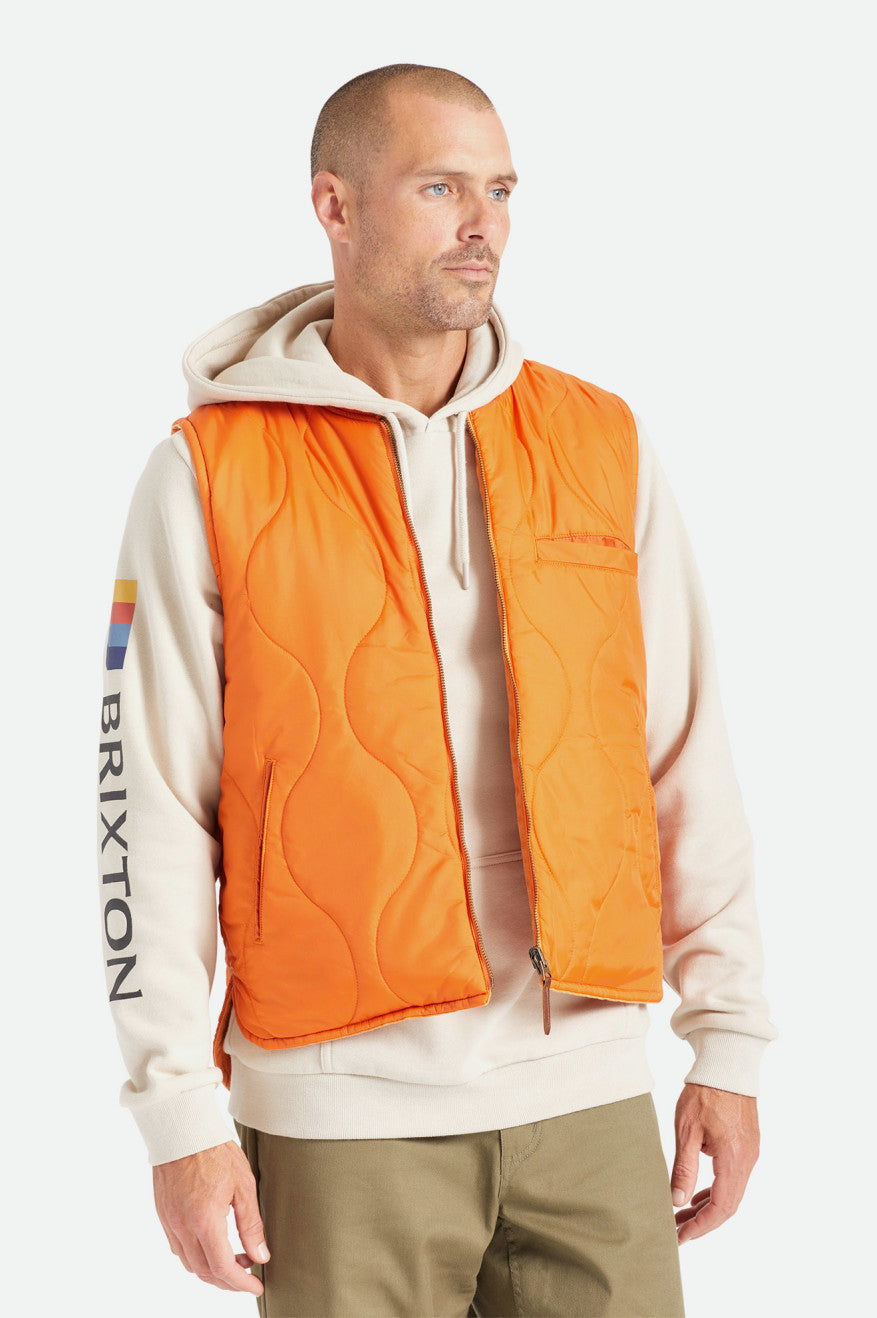 Geaca Barbati Brixton Abraham Reversible Vest Portocalii | UWYVZ4536