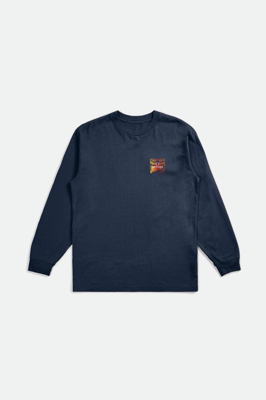 Topuri Barbati Brixton Alpha Square L/S Standard Albastri | ZRVTG8764