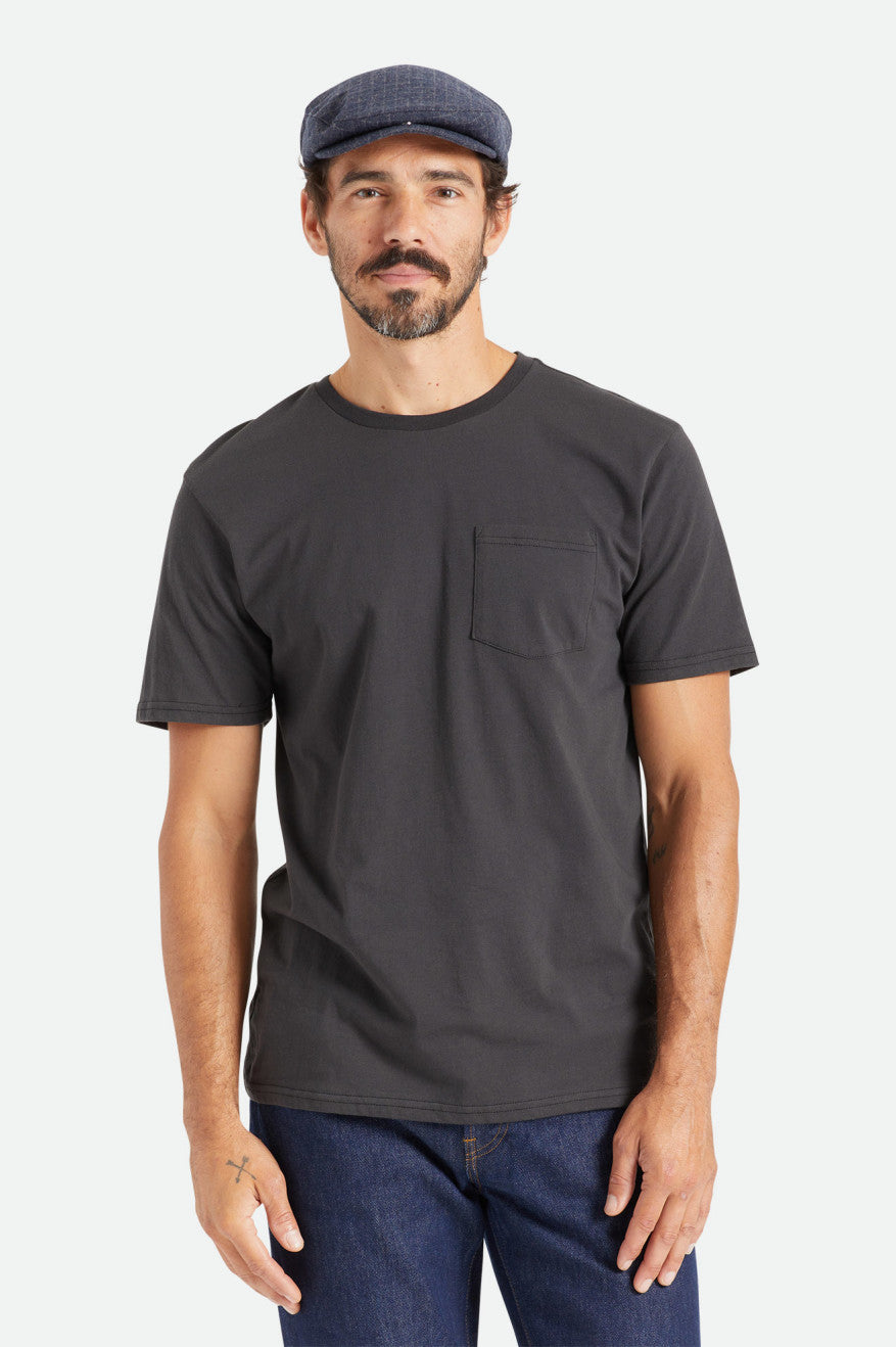 Topuri Barbati Brixton Basic S/S Pocket Negrii | JGCZW1386