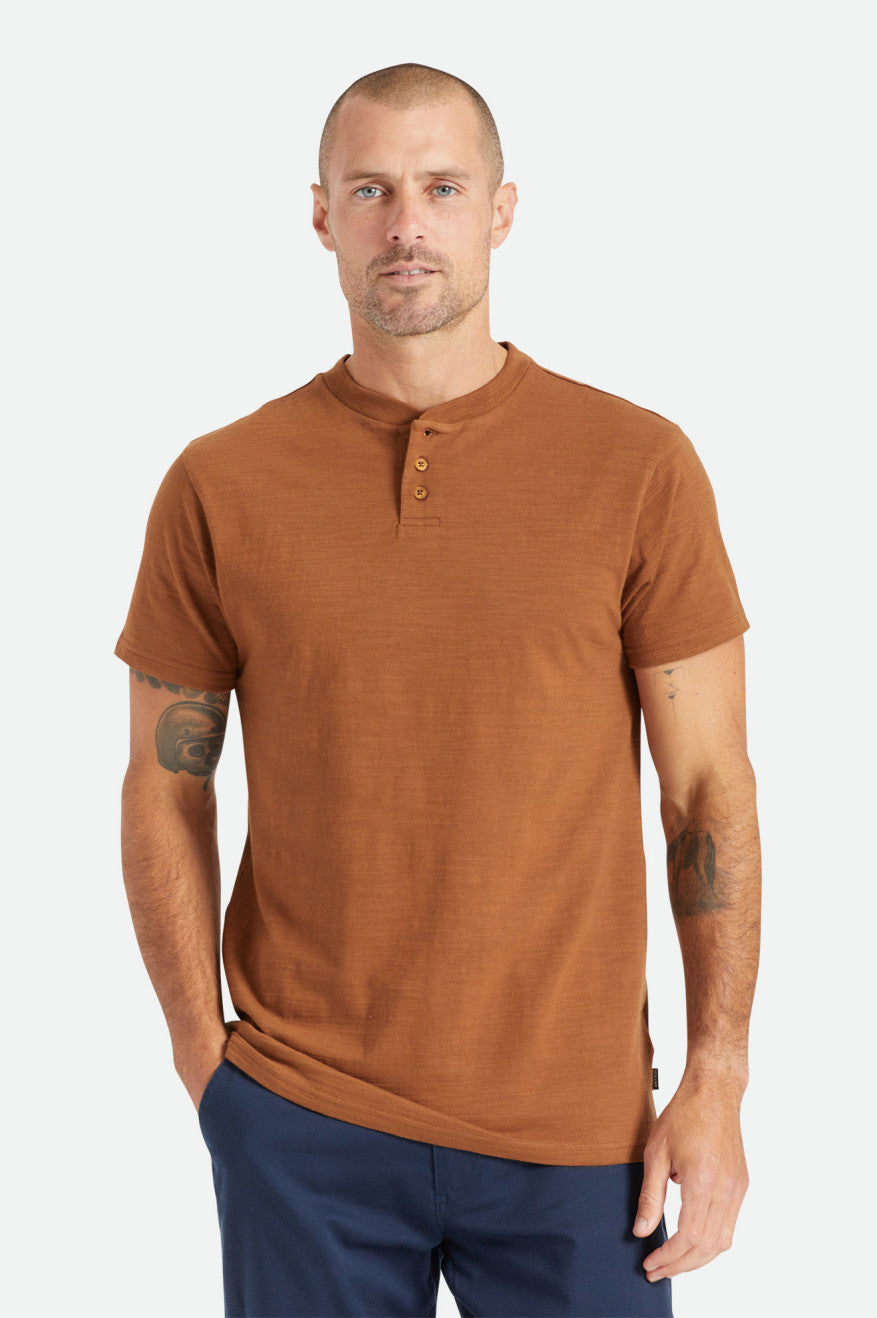 Topuri Barbati Brixton Basic Slub S/S Henley Maro | HJQRV5621