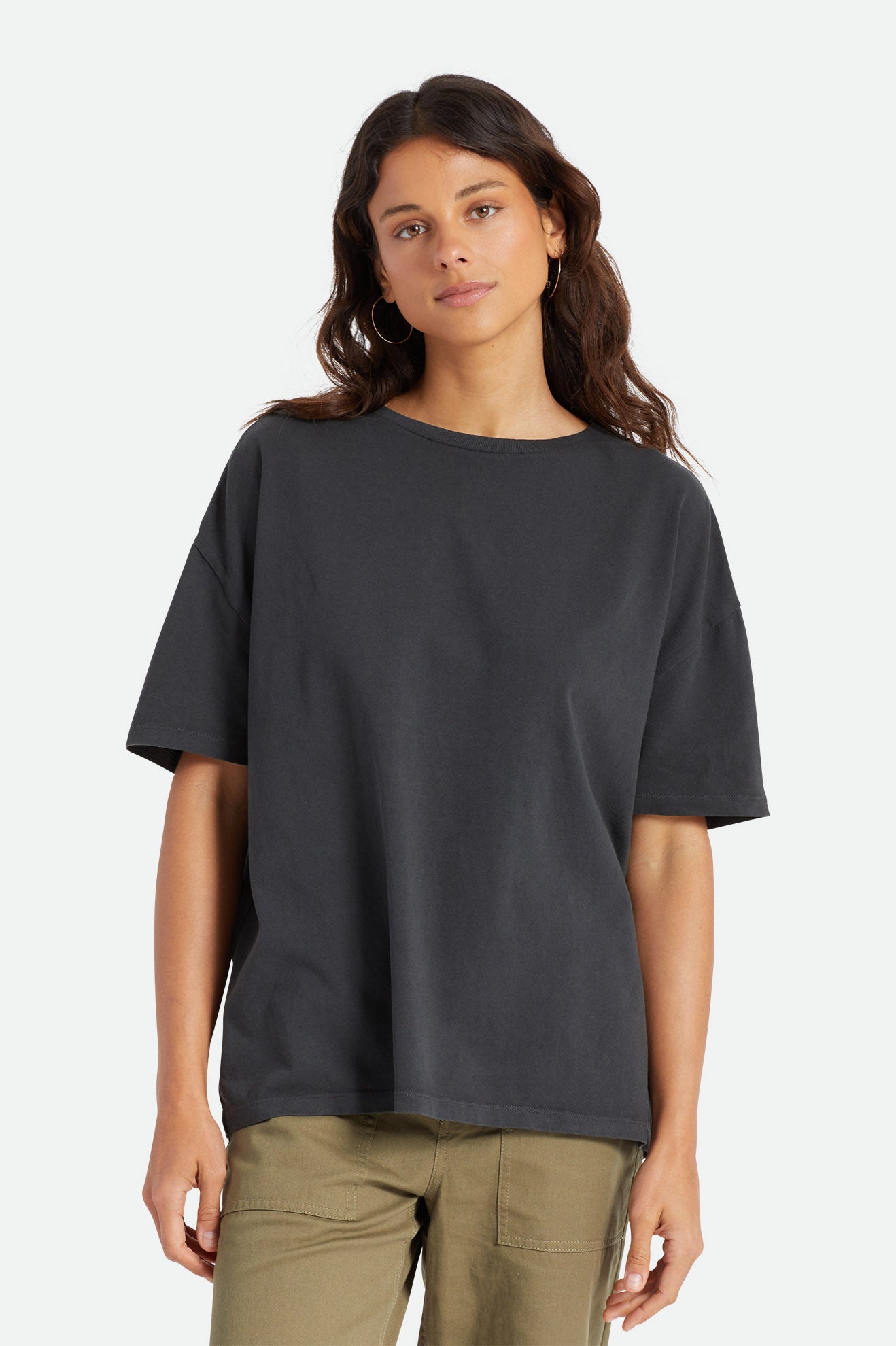 Topuri Dama Brixton Oversized Boyfriend Tee Negrii | VXWMT6097