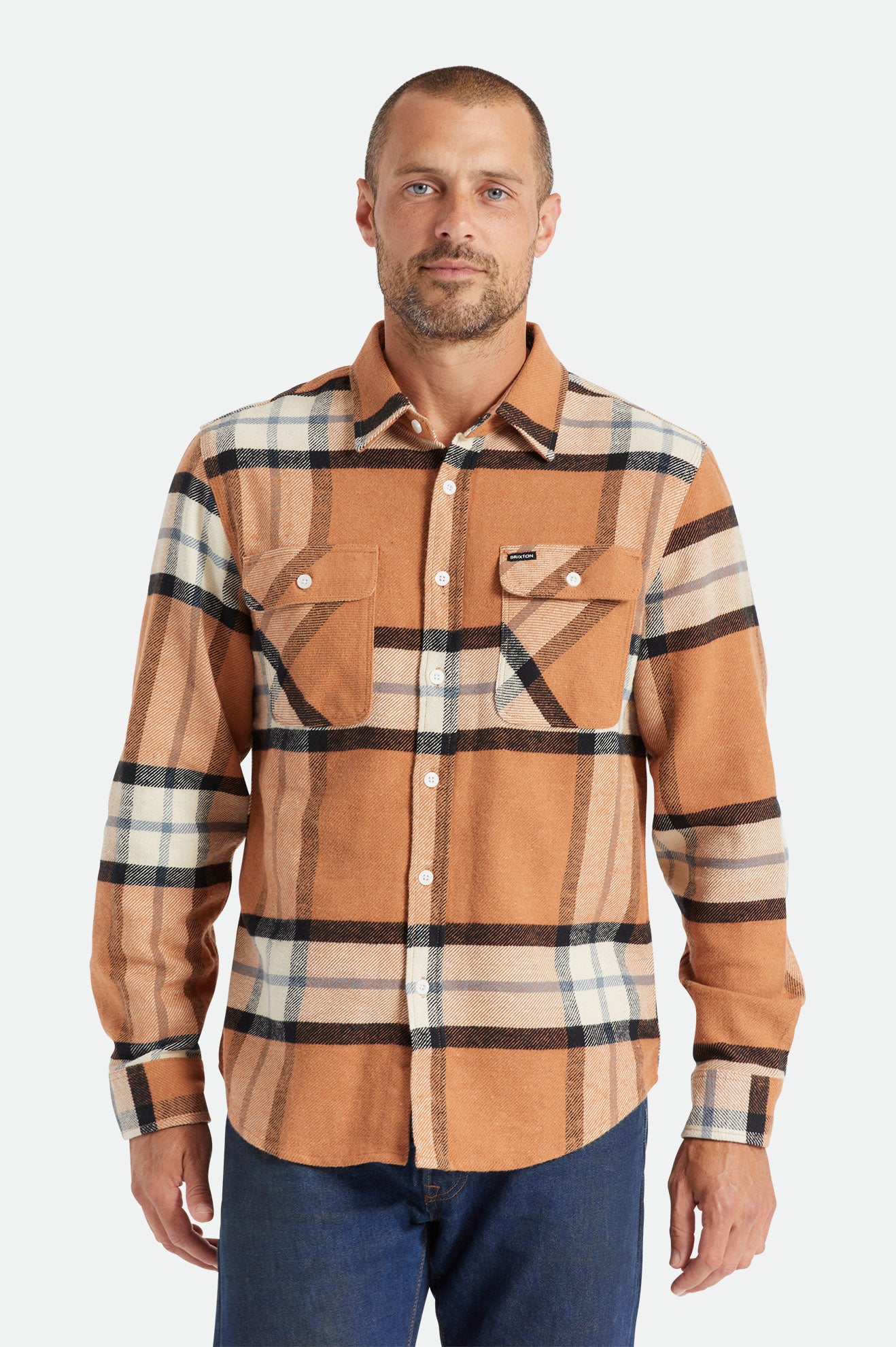 Topuri De Flanel Barbati Brixton Bowery L/S Bej | DBXGU2971