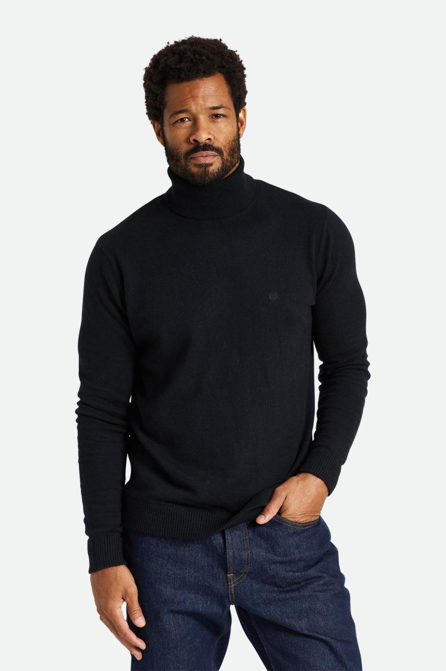 Tricotaje Barbati Brixton Reserve Cashmere L/S Turtleneck Negrii | ULVJB5079